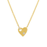 0.05ct 14k Yellow Gold Diamond Heart Necklace